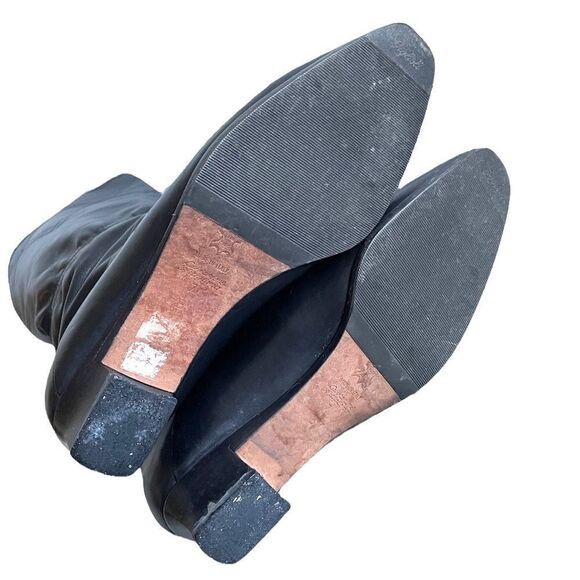 BALLY Black Leather Tall Fall Winter Lined Boots Small Heel Made In Italy 7 - Picture 11 of 14